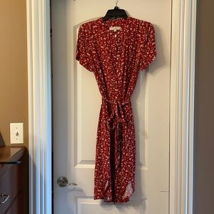 Loft midi button shirt dress, size 10